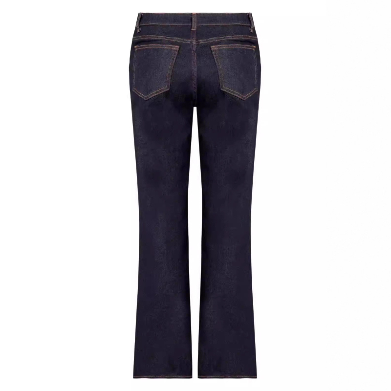 Traperice Slim Fit s ultraniskim strukom i ravnim krojem, denim-pamučna mješavina, gradski svakodnevni stil