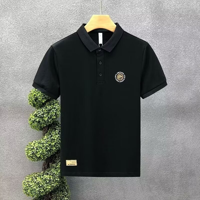 Muška polo košulja, poslovni stil džentlmen, opušten kroj, kratki rukavi, jednofarbna, prozračna tkanina