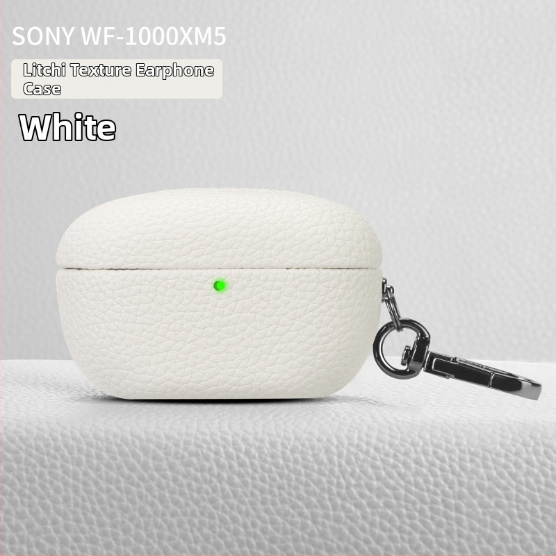 Lychee-textúrájú védőtok Sony WF-1000XM5-höz; anyagok: műbőr, velúr, PC; matt felület; testreszabható