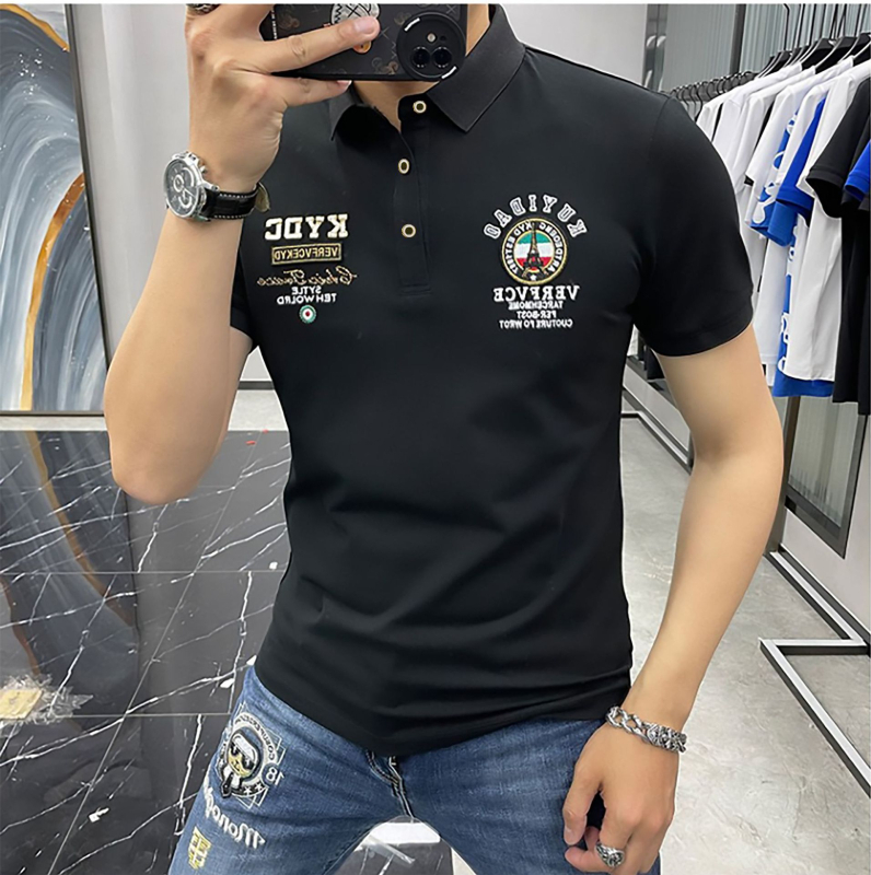 Polo majica s brodom, kratkih rukava, gradski stil, 70,7% pamuka, prozračna i odvodi vlagu