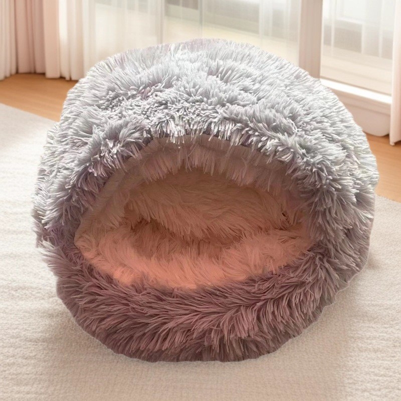 Κουκούλι για γάτες και σκύλους – σχημα κοχυλιού με ημι-κλειστό σχήμα, μαλακό κυκλικό κρεβάτι, ύφασμα, διατηρεί ζεστασιά, όλο τον χρόνο