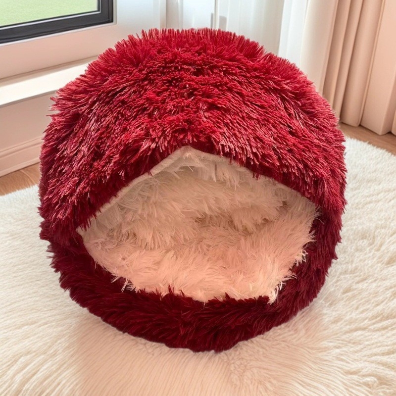 Κουκούλι για γάτες και σκύλους – σχημα κοχυλιού με ημι-κλειστό σχήμα, μαλακό κυκλικό κρεβάτι, ύφασμα, διατηρεί ζεστασιά, όλο τον χρόνο