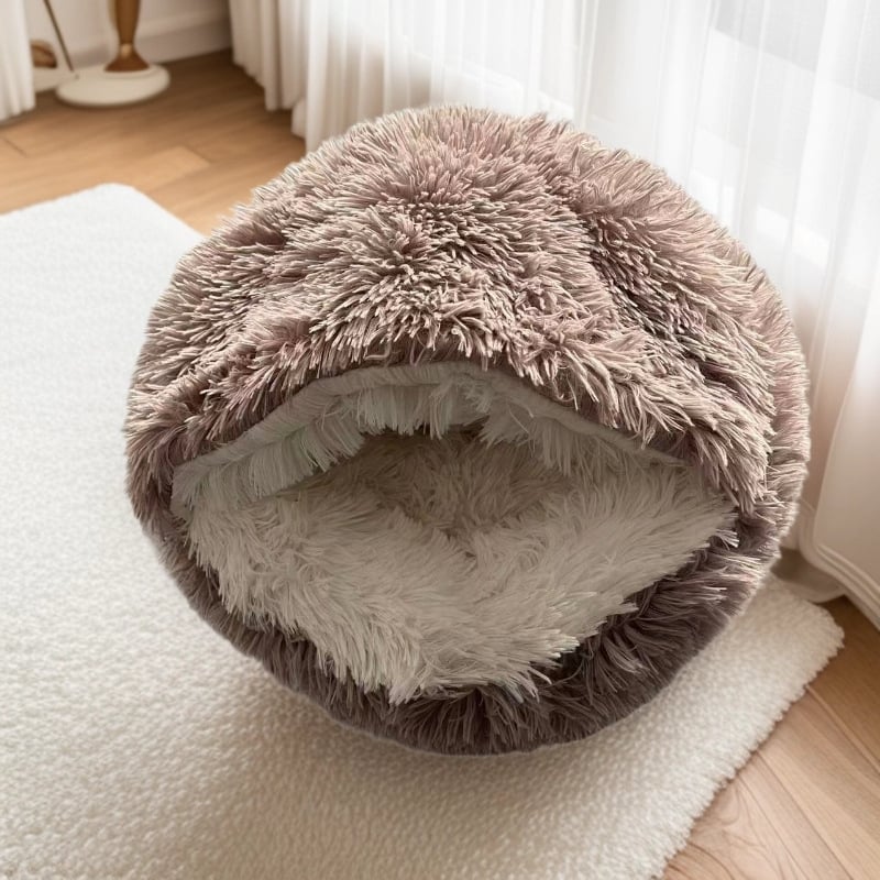 Κουκούλι για γάτες και σκύλους – σχημα κοχυλιού με ημι-κλειστό σχήμα, μαλακό κυκλικό κρεβάτι, ύφασμα, διατηρεί ζεστασιά, όλο τον χρόνο