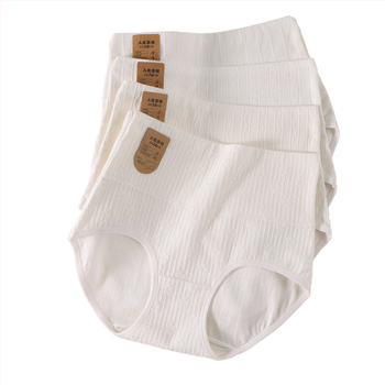 Γυναικείο εσώρουχο με ψηλή μέση από βαμβάκι, διαπνέον και αντιβακτηριακό jacquard με λουλουδάτο μοτίβο