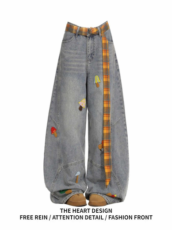 Ženske traperice s širokim nogama, visokim strukom, denim