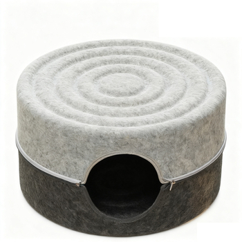 Φωλιά γάτας με μεγάλο εσωτερικό χώρο, ανθεκτικό σε γδαρσίματα φελτ, ημι-κλειστή κυκλική σχεδίαση, πλένεται, κατάλληλη για εσωτερική χρήση όλο τον χρόνο, ζεστή