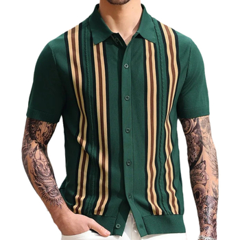 Muško polo majica s prugama, uski kroj, kratki rukavi, viskoza