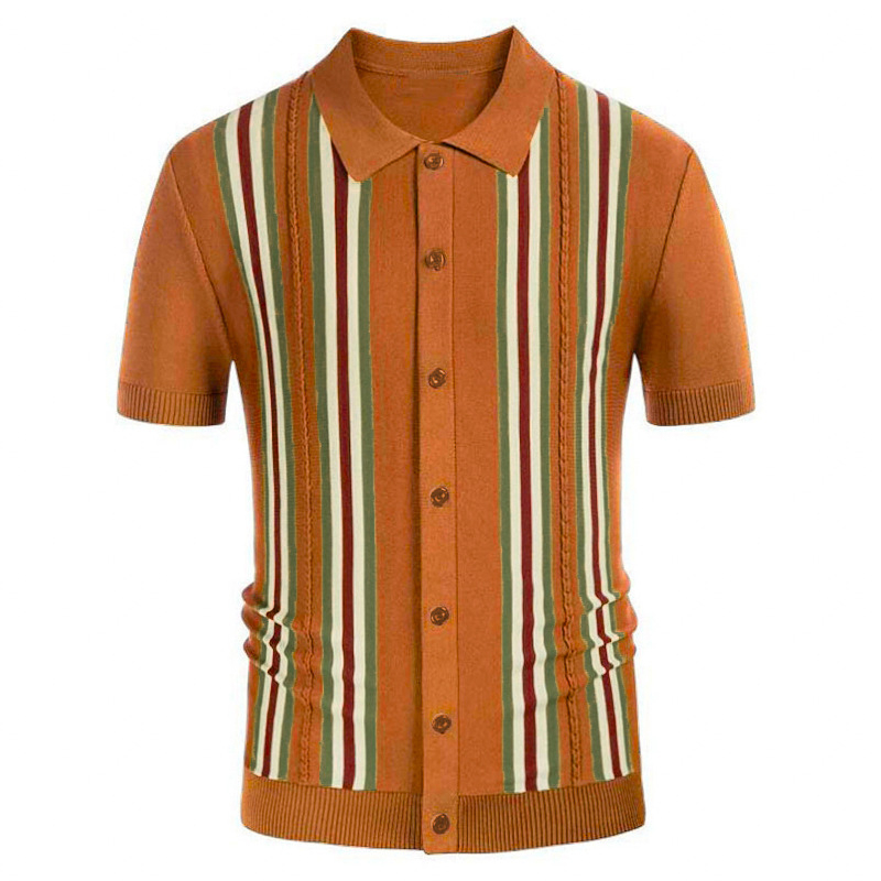 Muško polo majica s prugama, uski kroj, kratki rukavi, viskoza