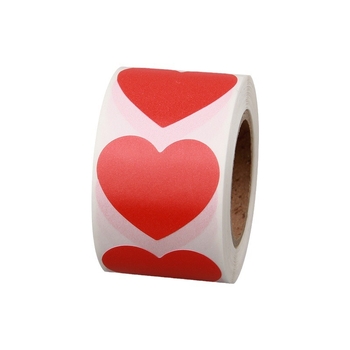 Цветен ръкописен етикет с голямо сърце – карикатурен самозалепващ етикет за имена, Wright Riley, материал: покрита хартия със лепило, персонализируем, подходящ за подарък