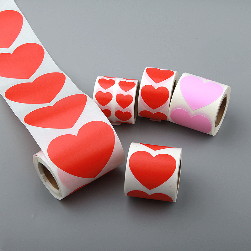 Цветен ръкописен етикет с голямо сърце – карикатурен самозалепващ етикет за имена, Wright Riley, материал: покрита хартия със лепило, персонализируем, подходящ за подарък