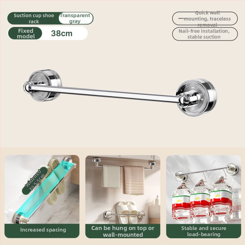 Suport prosop cu ventuză, montaj pe perete, din plastic, lansare mai 2025, ambalaj 49/42/30 buc., personalizare disponibilă