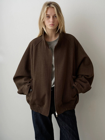 Дамско ретро вълнено твидено яке със стойка яка, цип, свободна кройка, къс модел, есен 2025