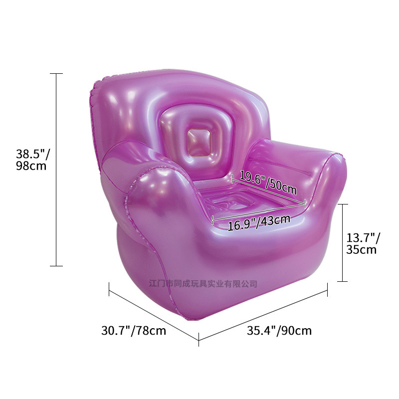 Prozirna nafukiva sofa za kampiranje na otvorenom, jednosed, PVC ekološki prihvatljiv, debljina 0.35 mm, težina 2.4 kg, za odrasle