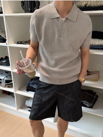 Polo majica s Seagull ovratnikom, kratki rukav, slobodan kroj, modal-spandex materijal, izšivanje
