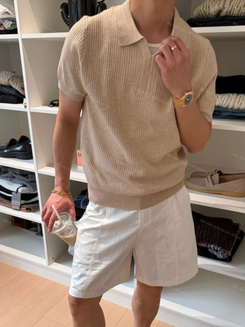 Polo majica s Seagull ovratnikom, kratki rukav, slobodan kroj, modal-spandex materijal, izšivanje