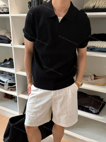 Polo majica s Seagull ovratnikom, kratki rukav, slobodan kroj, modal-spandex materijal, izšivanje