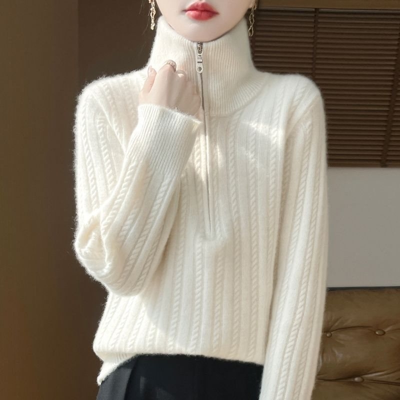 Cardigan s reverom i zatvaračem, ice silk pleteni materijal, široki kroj