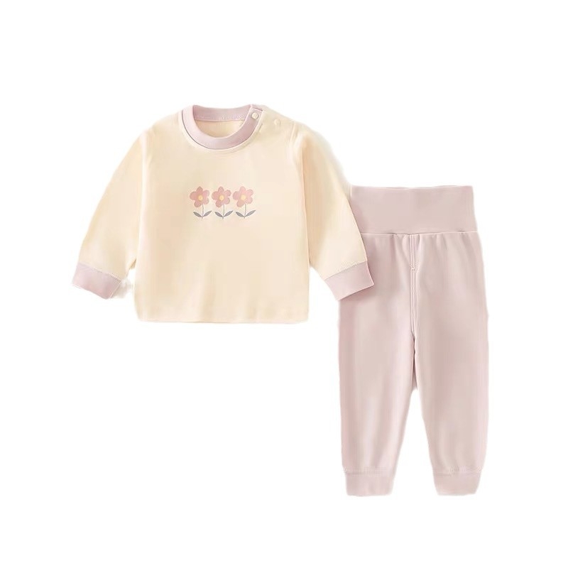 Dvodijelni dječji jesenski termalni set - 100% pamuk, unisex, životinjski motivi, za dob 1–3 godine, lansiran u jesen 2024