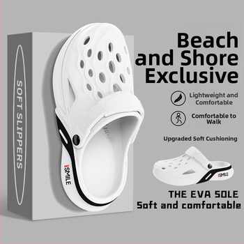 Sandale pentru bărbați din EVA, stil coreean, pentru exterior, partea superioară EVA, talpa EVA, călcâi plat