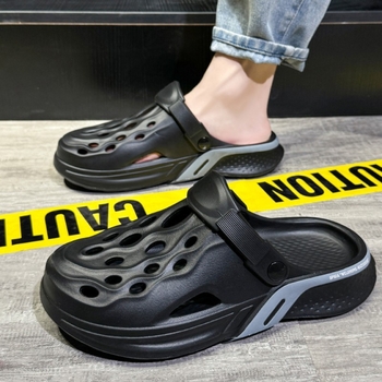 Sandale pentru bărbați din EVA, stil coreean, pentru exterior, partea superioară EVA, talpa EVA, călcâi plat