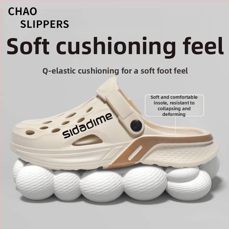 Sandale pentru bărbați din EVA, stil coreean, pentru exterior, partea superioară EVA, talpa EVA, călcâi plat