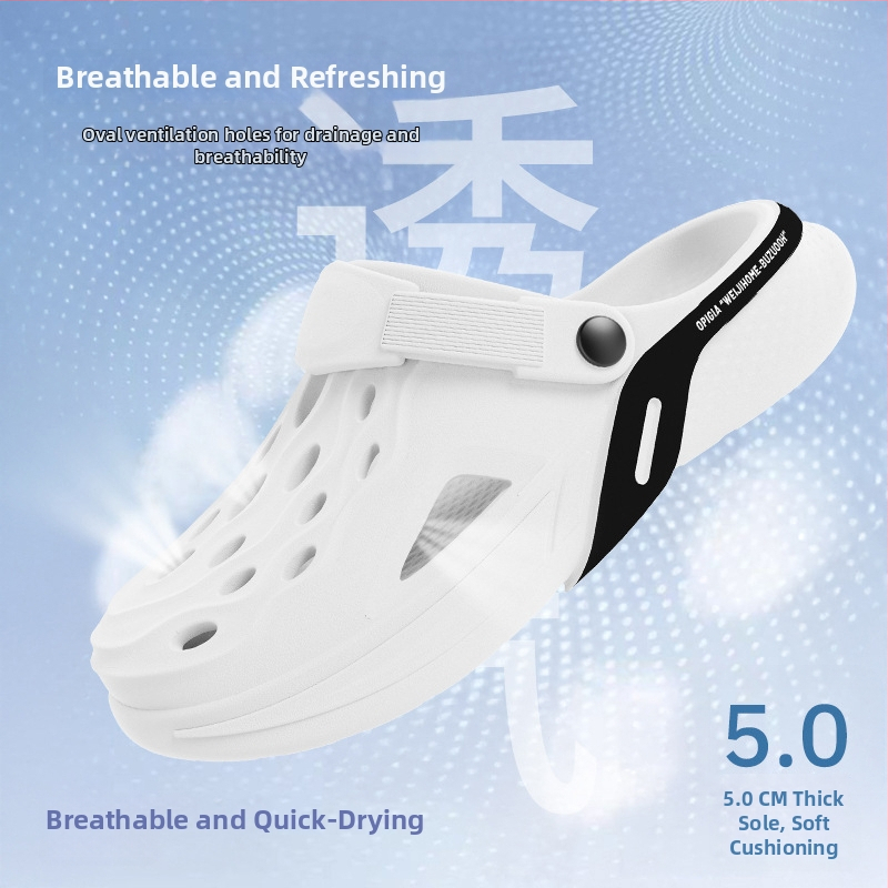 Sandale pentru bărbați din EVA, stil coreean, pentru exterior, partea superioară EVA, talpa EVA, călcâi plat