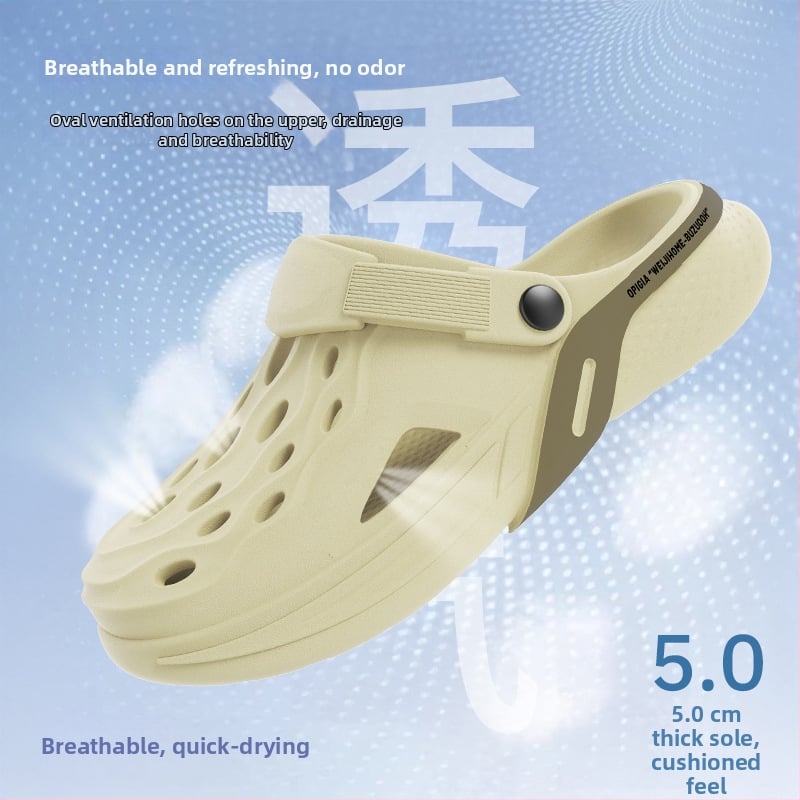 Sandale pentru bărbați din EVA, stil coreean, pentru exterior, partea superioară EVA, talpa EVA, călcâi plat