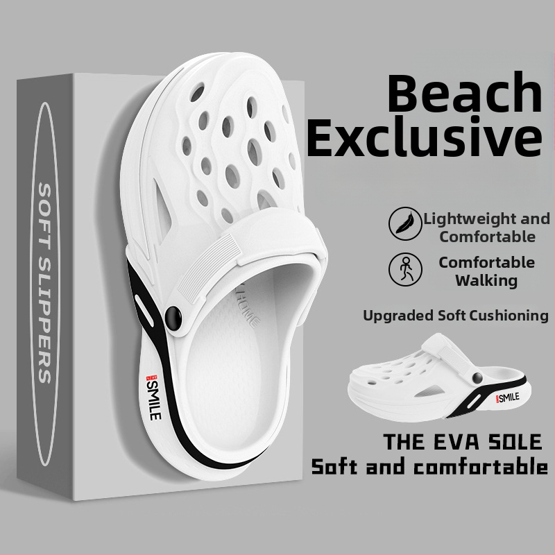 Sandale pentru bărbați din EVA, stil coreean, pentru exterior, partea superioară EVA, talpa EVA, călcâi plat