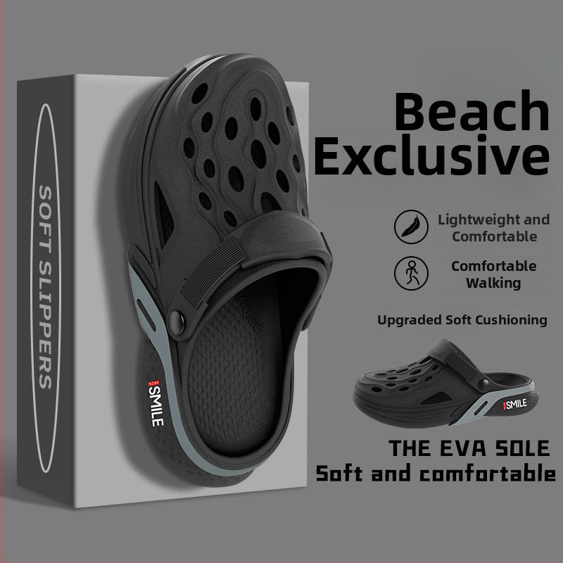 Sandale pentru bărbați din EVA, stil coreean, pentru exterior, partea superioară EVA, talpa EVA, călcâi plat