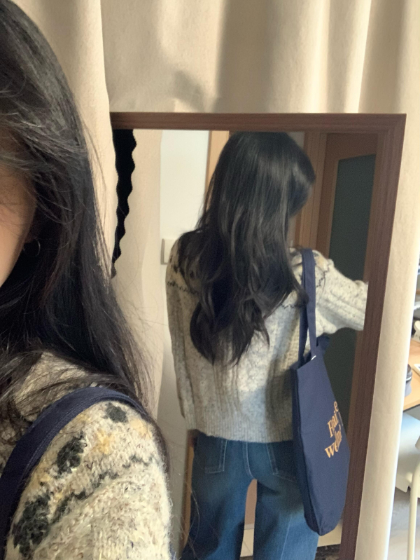 Ženski pleteni kardigan s retro Fair Isle uzorkom, siva, jesen-zima, udobno ležeran kroj, kratka duljina (40–50 cm)