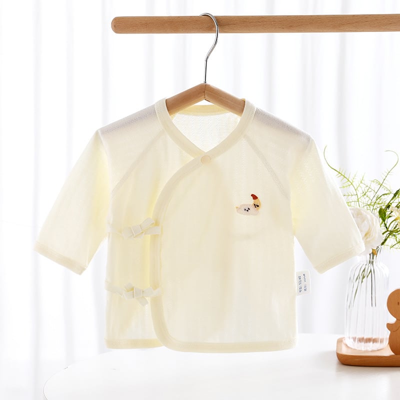 Novo rođen top s dugim rukavima u stilu monaha, 100% pamuk, okrugli ovratnik, unisex, za dob 0–12 mjeseci