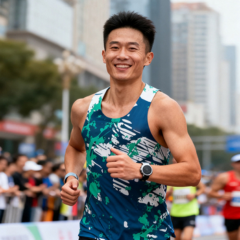 Унисекс потник за бягане със смес от полиестер 90% и химическо влакно, бързосъхнеща и дишаща материя, безшевна лента, подходящ за всички сезони