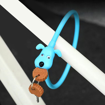 Brava za bicikl sa silikonskim kućištem — model Puppy silicone key lock; materijal: silikon; primjena: bicikli; težina: 145 g