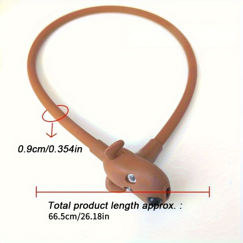 Brava za bicikl sa silikonskim kućištem — model Puppy silicone key lock; materijal: silikon; primjena: bicikli; težina: 145 g