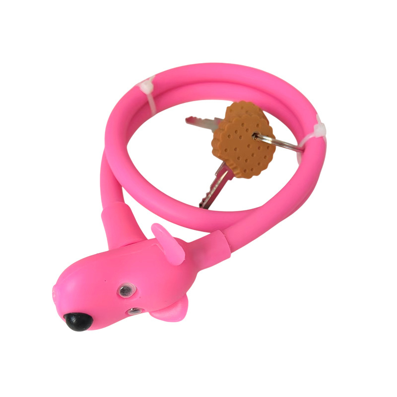 Brava za bicikl sa silikonskim kućištem — model Puppy silicone key lock; materijal: silikon; primjena: bicikli; težina: 145 g