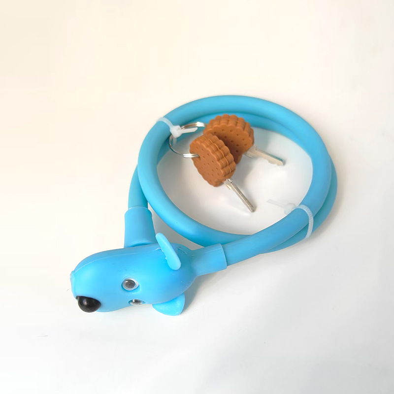 Brava za bicikl sa silikonskim kućištem — model Puppy silicone key lock; materijal: silikon; primjena: bicikli; težina: 145 g