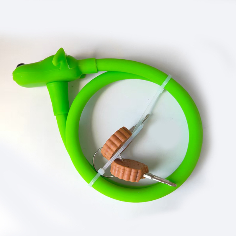 Brava za bicikl sa silikonskim kućištem — model Puppy silicone key lock; materijal: silikon; primjena: bicikli; težina: 145 g