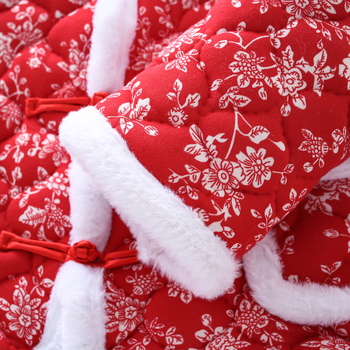 Детско палто с флорален принт, етно стил, пълнеж полиестер, подплата полиестер, основна материя полиестер