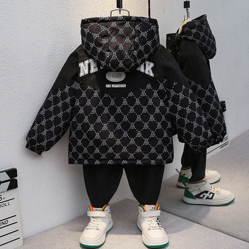 Детско зимно яке за момчета – дебел пълнеж полиестер‑памук, подплатено полиестер, за бебета до 1 година