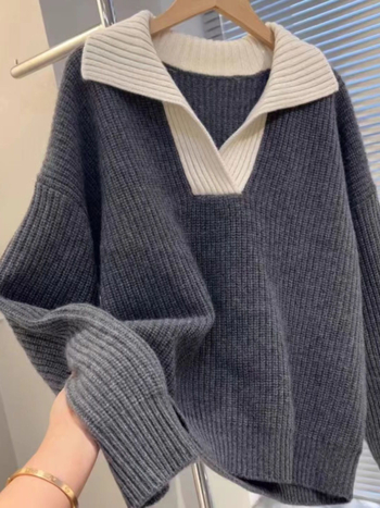 Pleteni pulover - Chenille tkanina, polo ovratnik, bez rukava, srednja debljina