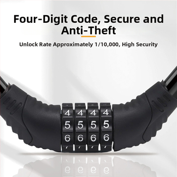 Велосипеден заключващ кабел против кражба, стоманен кабел, тегло 150 г, модел 65 leather ring lock, подходящ за велосипед, мотоциклет и електрическо превозно средство