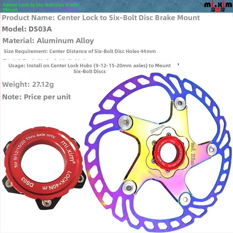 Príslušenstvo k bicyklu - mi.xim DS03A diskový montážny konverzný adaptér na horské a cestné bicykle, unisex