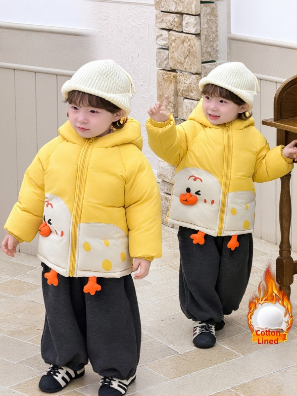 Детско палто от полиестер, унисекс, стояща яка, пълнеж полиестер, подплата 100% полиестер, за деца 1–3 години