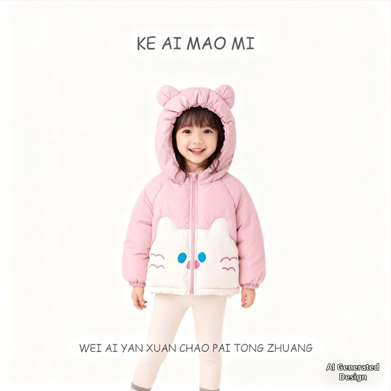 Детско палто от полиестер, унисекс, стояща яка, пълнеж полиестер, подплата 100% полиестер, за деца 1–3 години