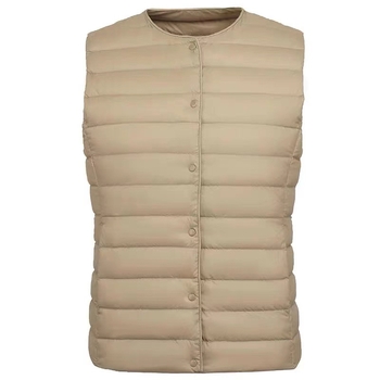 Ženski down vest s okruglim vratima, tanak, punilo: gusje down, materijal: poliester