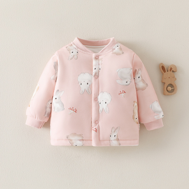 Dječji unisex puffer jakna od pamuka, 100% pamuk, s počesanom teksturom, jesensko-zimsko za uzrast 1–3 godine