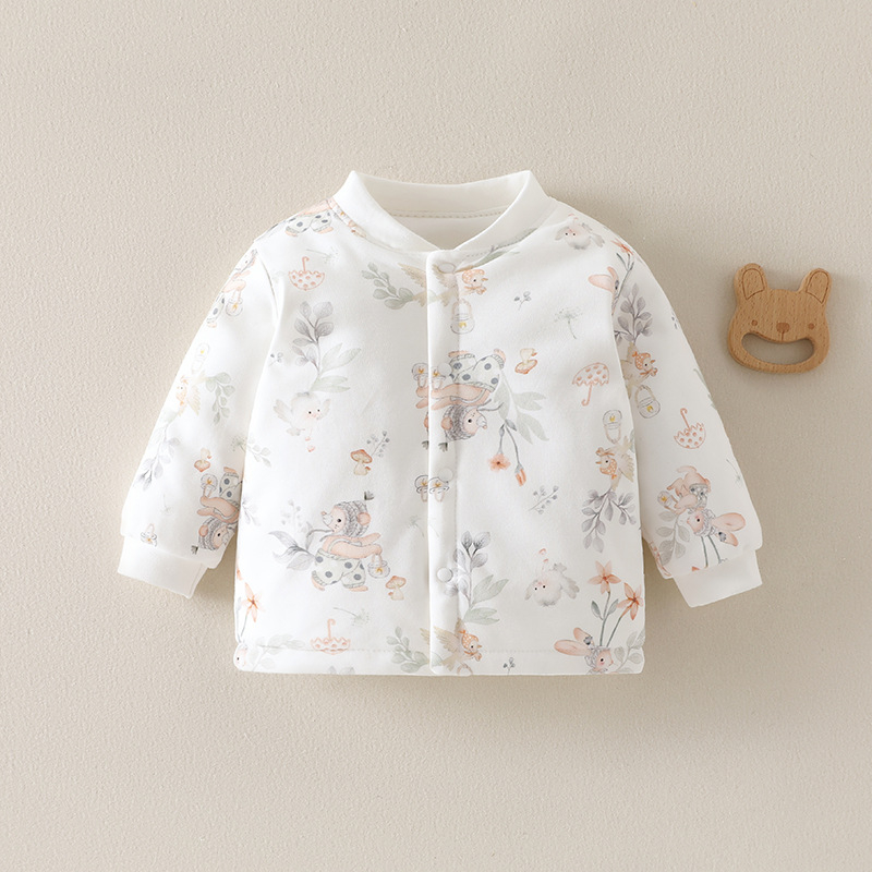 Dječji unisex puffer jakna od pamuka, 100% pamuk, s počesanom teksturom, jesensko-zimsko za uzrast 1–3 godine