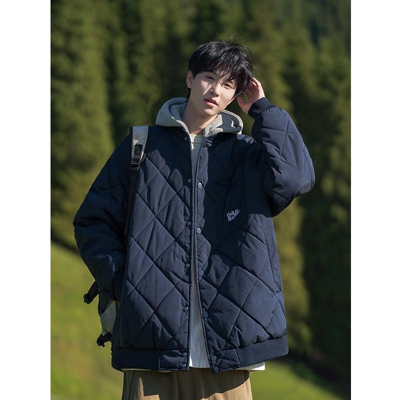 Muška baseball jakna plus veličine, s odvojivom kapuljom, zimski, širok kroj, gradski stil