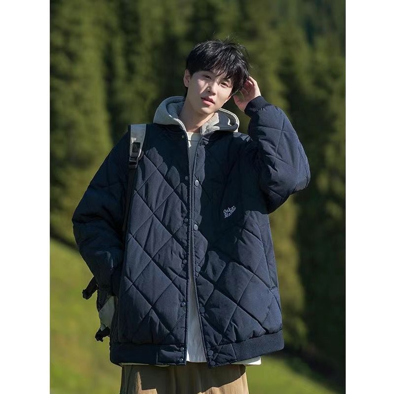 Muška baseball jakna plus veličine, s odvojivom kapuljom, zimski, širok kroj, gradski stil
