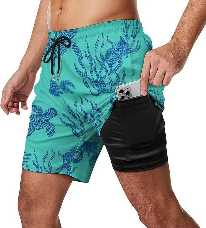 Muške tiskane šorceve za plažu, ležerni ljetni streetwear, 95% poliester, mikroelastični